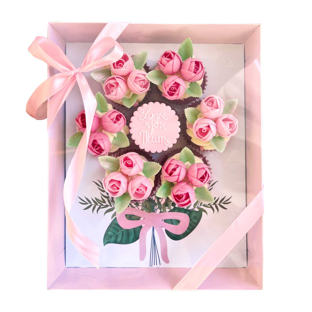 Rosy Red Velvet Cupcake Bouquet - Peggy Porschen Belgravia Ltd