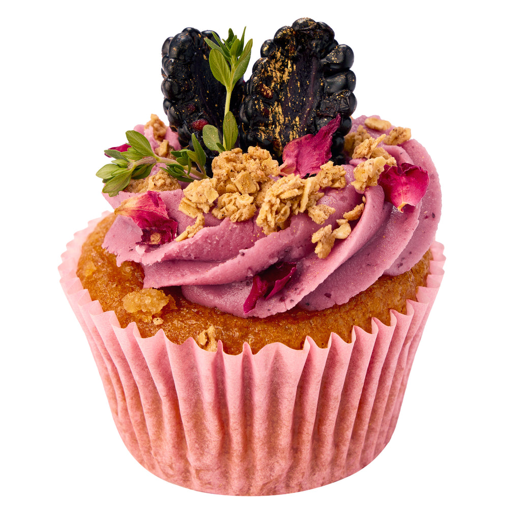 Blackberry Crumble Cupcake (Ve/GF) - Peggy Porschen Cakes Ltd
