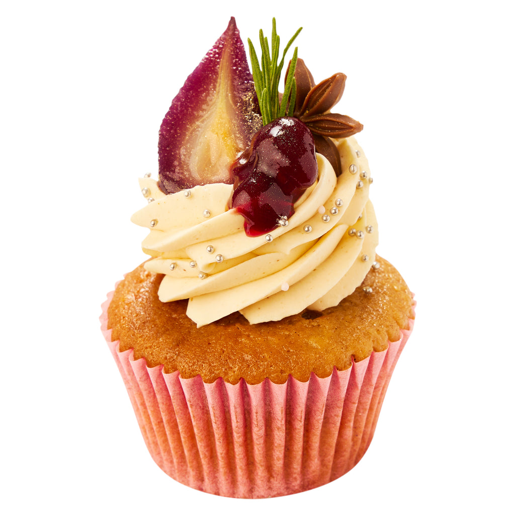 Poached Pear & Cranberry Cupcake - Peggy Porschen Cakes Ltd