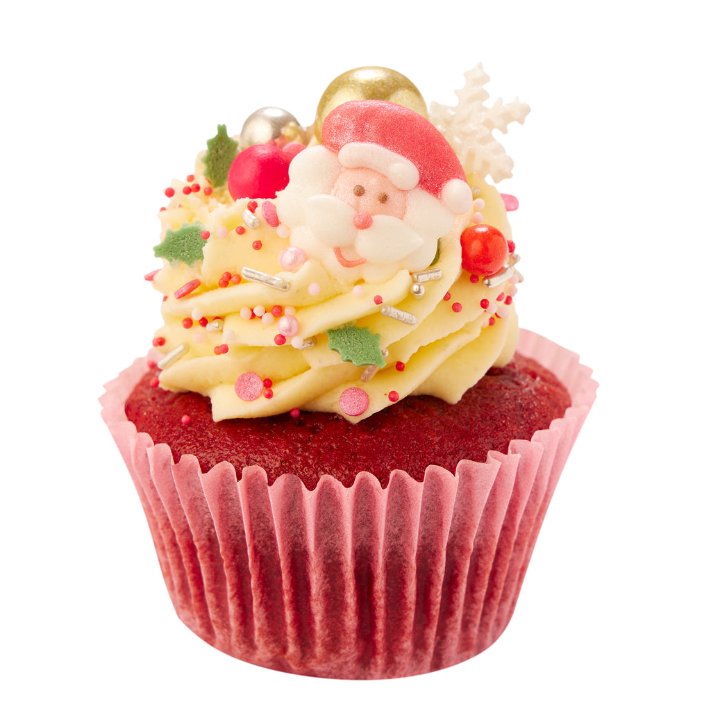 Merry Santa Red Velvet Cupcake - Peggy Porschen Cakes Ltd