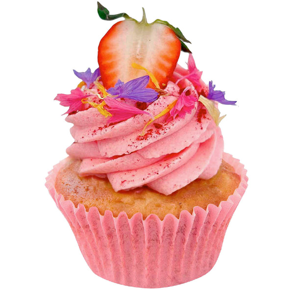 Sweet Spring Strawberry, Rhubarb & Custard Cupcake - Peggy Porschen Cakes Ltd