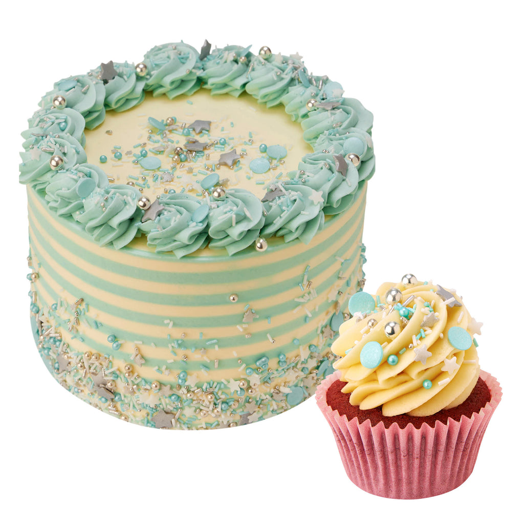 Baby Blue Party Cake & Cupcakes - Peggy Porschen Cakes Ltd