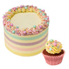 Pastel Rainbow Stripes Cake & Rainbow Sprinkles Cupcakes - Peggy Porschen Cakes Ltd