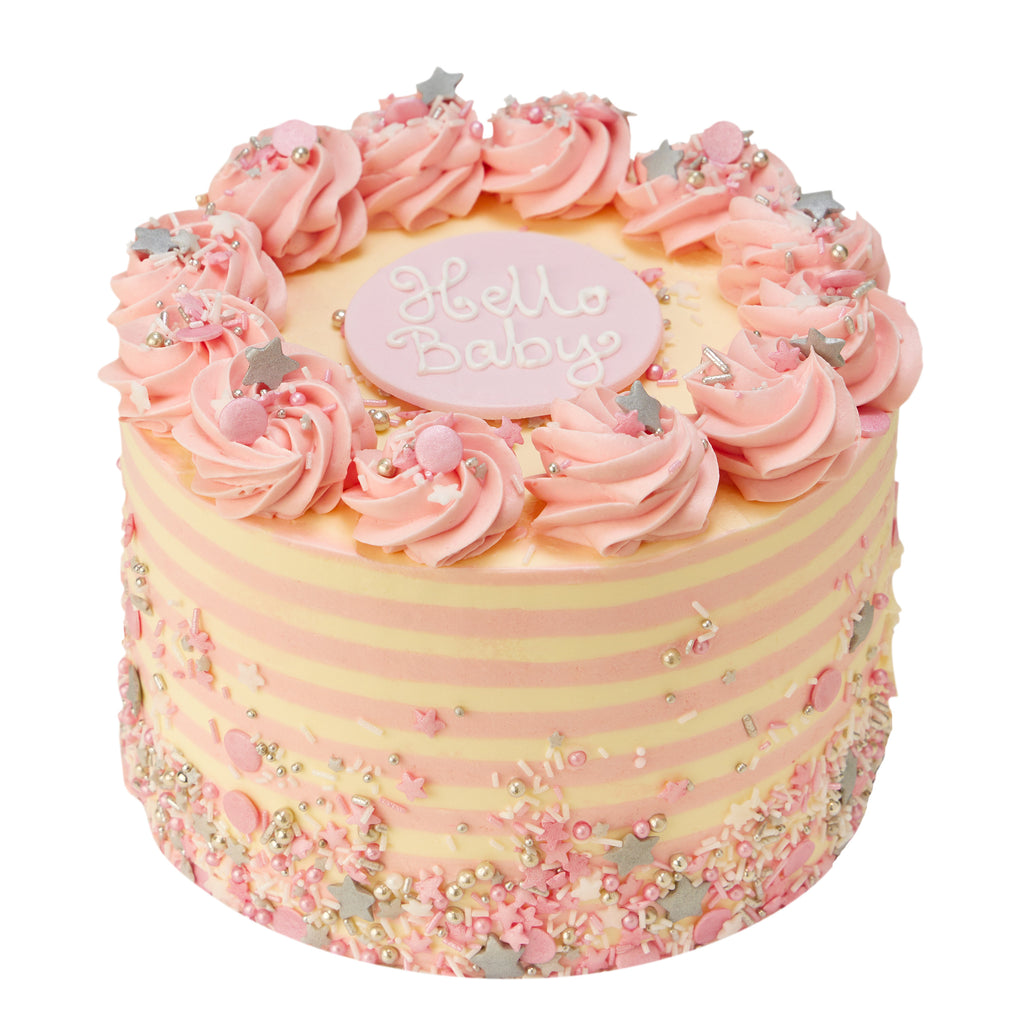 Baby Pink Stripes Cake - Peggy Porschen Cakes Ltd