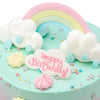 Birthday Cake - Baby Shower Cake - Two Tier Rainbow & Clouds Cake - Peggy Porschen Cakes Ltd