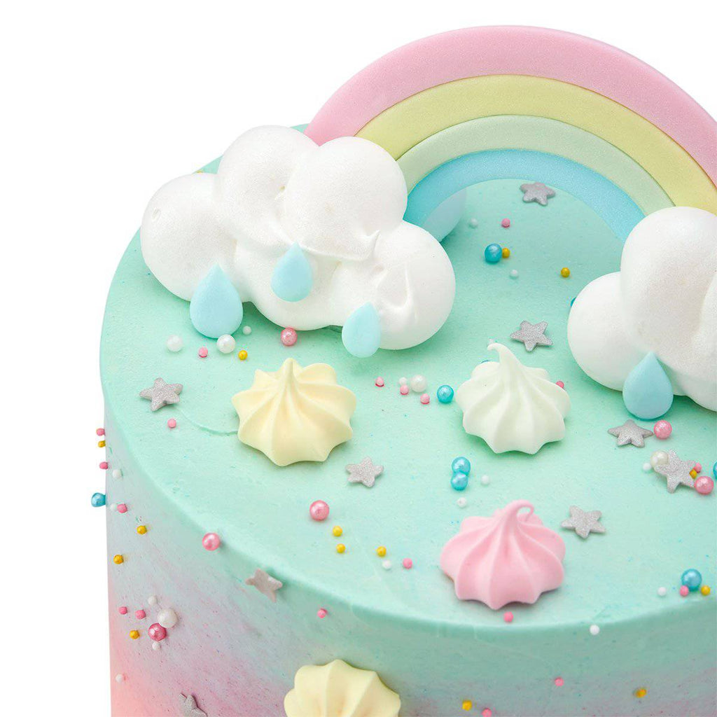 Birthday Cake - Baby Shower Cake - Two Tier Rainbow & Clouds Cake - Peggy Porschen Cakes Ltd