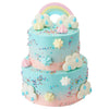 Birthday Cake - Baby Shower Cake - Two Tier Rainbow & Clouds Cake - Peggy Porschen Cakes Ltd